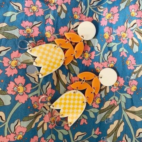 Light yellow water drop flower combination earrings earrings diy handmade accessories hand-made materials