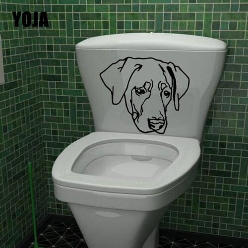YOJA 23.1X19.9CM Modern Art Living Room Home Decor Wall Sticker Toilet Decal Funny Dog T5-1627