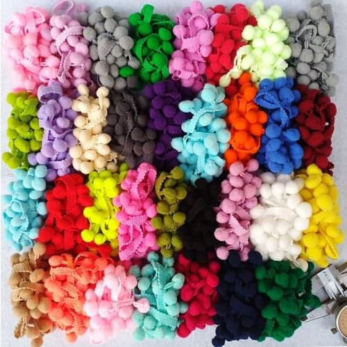 5Yards Pom Pom Trim Ball Ribbon MINI Fabric Pearl Pompom Fringe Ribbon Sewing Lace Kintted Fabric Handmade DIY Craft Accessories