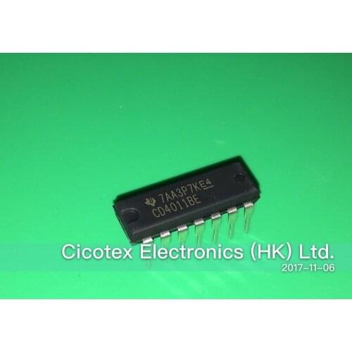 10pcs/lot CD4011BEG4 DIP14 IC GATE NAND 4CH 2-INP 14-DIP CD4011 CD40118E