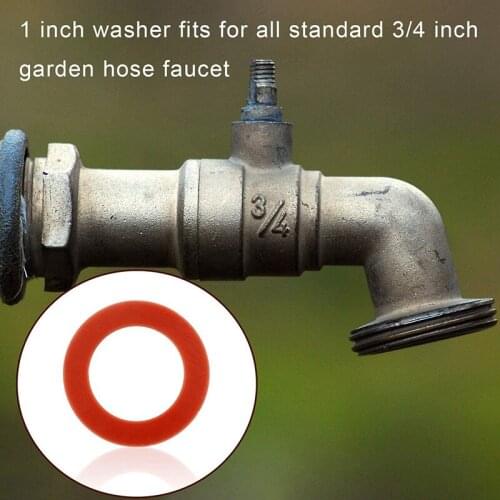 100Pcs Garden Hose Washers Silicone Rubber Washers Seals O Rings Soft Silicone Gasket Fittings for 3/4 Inch Garden Hose Retail