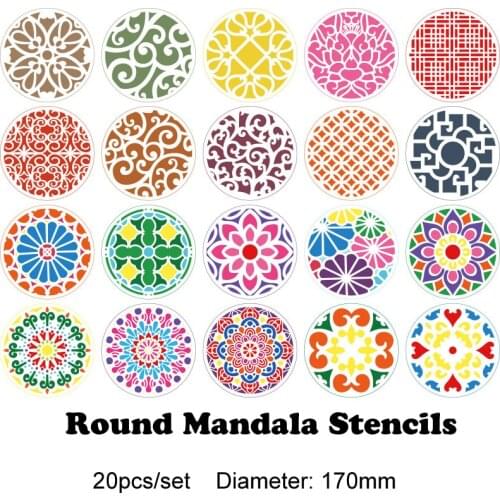 170mm Round Mandala Stencils for Wall Painting Window Spraying Decoration Furniture Rock Tile DIY Graffiti Mold Manufacturer