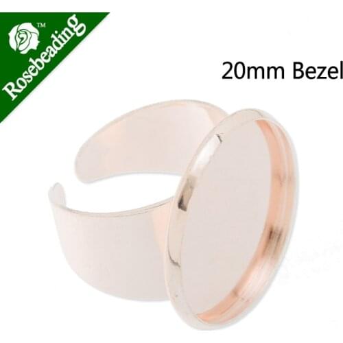 20mm Round Adjustable Shallow bottom Ring Setting With 20mm round Pad,Sold 20pcs/pkg