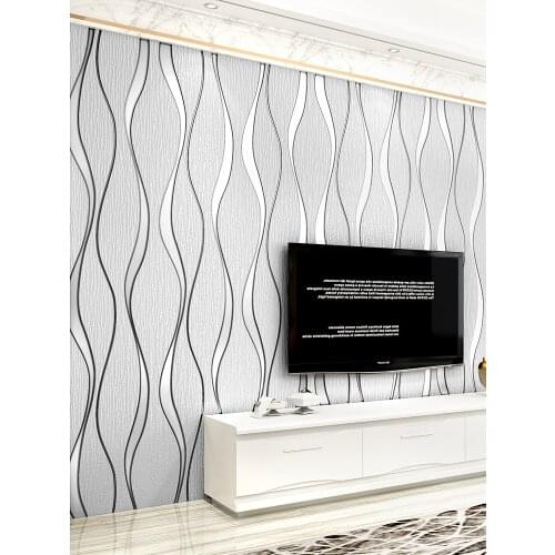 3D three dimensional water wave curve vertical stripe wallpaper modern simple sofa living room TV background wallpaper