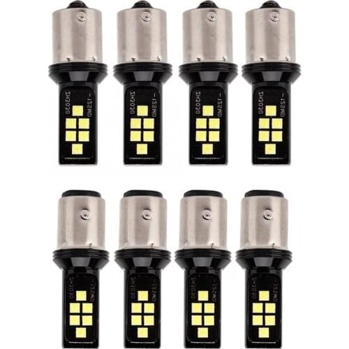 4pcs12SMD 12V 1156/1157 LED White Lights Car Brake Stop Turn Signal Reverse Backup Light Lamp Bulb Car Accessories