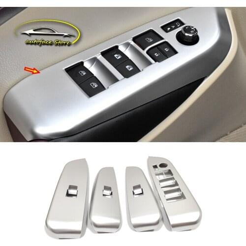 ABS Matte/Carbon fibre For Toyota Highlander Kluger 2014-2018 Door Window Glass Lift Control Switch Panel Cover Trim Car Styling