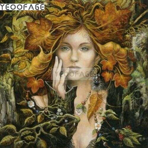 Full square diamond Embroidery stickers rhinestones mosaic diy 5d diamond painting cross stitch Tree fairy woman home decorative