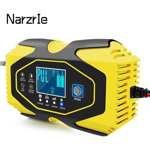 Full Automatic Car Battery Charger 12V 6A Pulse Repair LCD Display Smart Fast Charge AGM Deep cycle GEL Lead-Acid Charger