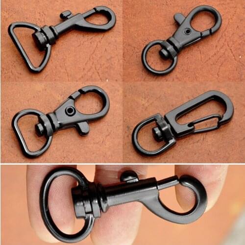 Free Shipping Black Small Metal Swivel Clips 5pcs 9-20mm Trigger Style Snap Key Hook Bag Dog Cat Leashes Belt Strap Accessories