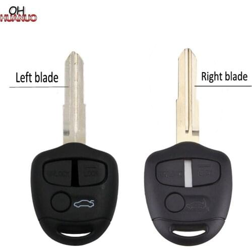 3 Button Remote Key Shell Case Fob for Mitsubishi Pajero Sport Outlander Grandis ASX Uncut Left Blade Right Blade