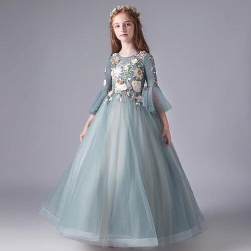 High-end Children Evening Dress Kids Pageant Wedding Flower Girls Gown Birthday Party Princess Dress For Girls Vestiods L171