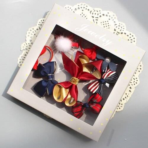 F217 Baby jewelry girl blue red series children hair accessories cute all-inclusive hairpin hairline suits baby fashion gift