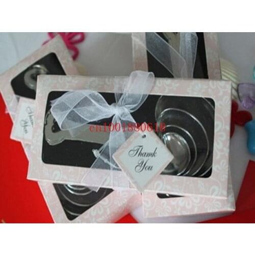 Fedex DHL Free Shipping 4 in 1 Love Heart Stainless Steel Spoon Set Wedding favors and gifts,50sets/lot