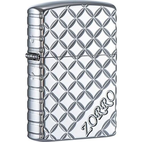 Zorro Kerosene Lighter Old Style Pure Copper Shell Creative Lattice Smoking Tool Business Gift Gasoline Lighter