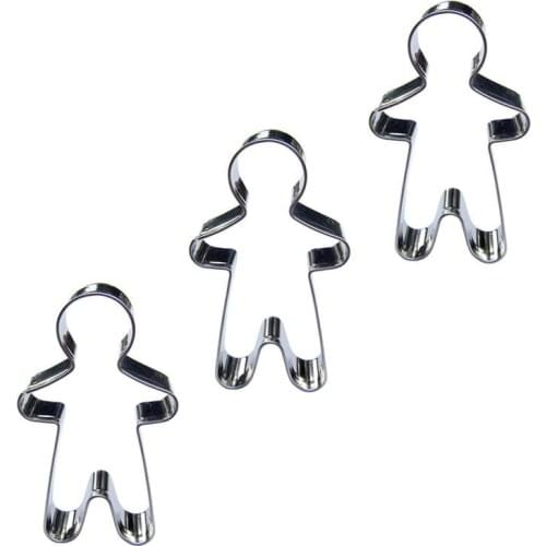 Boy shape 3 piece cookie cutting molds, baking tools, cake decorating soft candy tools