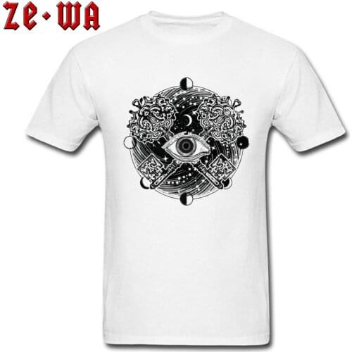 Freemasonry Eye of Providence Tops Shirts Crewneck Short Sleeve Print White New T Shirts 100% Cotton Male Cheap T-Shirt