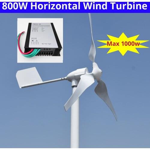 800Watt Wind Turbine Generator 48v 3 Blades Max Power 1000w For Home Use Battery charging