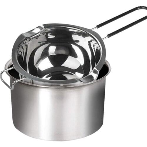 Hot 2-Pack Stainless Steel Double Boiler, Heat-Resistant Handle for Chocolate, Butter, Cheese, Caramel and Candy- Steel Melting