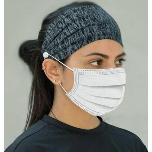 #H30 Button Headband Face Holder Wearing Protect Ears Sports Quick Dry Sweat Sport Cycling Headwear Women Men Headbands