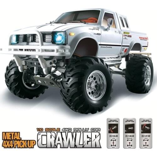 JTY Toys RC Trucks 1:10 TOYATO 4X4 Metal Pickup Bigfoot Rock Crawler Truck Buggy 30km/h Remote Control Off-Road Car For Adults