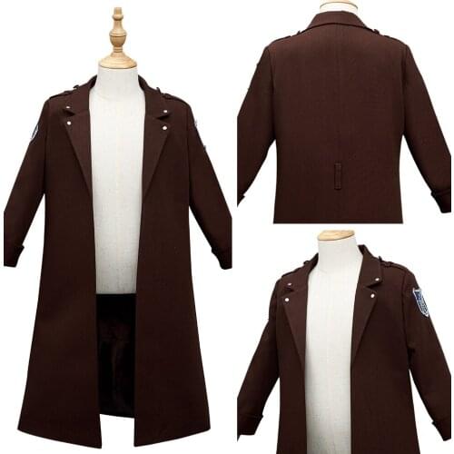 Attack on Titan Eren Jaeger Levi·Ackerman Cosplay Costume Kids Children Coat Halloween Carnival Suit
