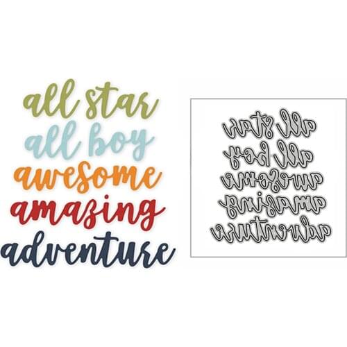 New Amazing Adventure Boy Star Words 2020 Metal Cutting Dies for DIY Scrapbooking and Card Making Decor Embossing Mold No Stamps