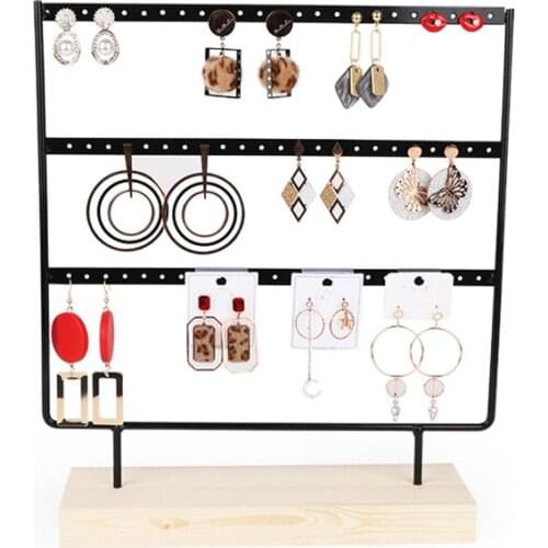 Minimalist Log Jewelry Box, Earring Display Stand, Earring Hanger, Household Storage Supplies, Three-layer Large Capacity Útil