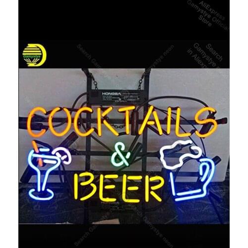 Neon Sign for Cocktaisl beer neon art Beer Bar improvement Handicraft Store Real Glass Neon Sign Pub Garage Real Glass Neon