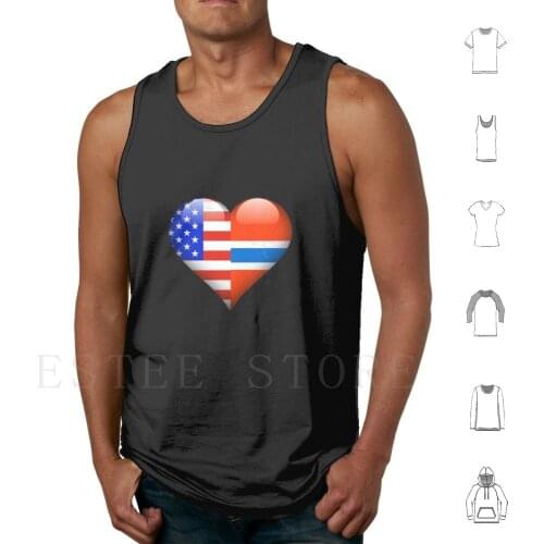 Norwegian Flag Heart-American And Norway Heart Flag For Norwegian Tank Tops Vest Cotton Born In Norway For Norwegian Norwegian