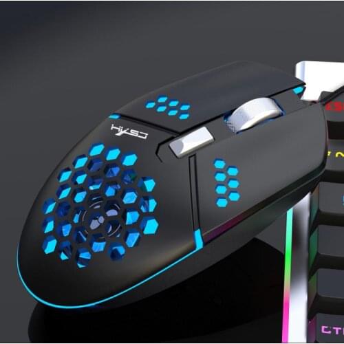 New J400 Fan Cooling Gaming Mouse 8000dpi Anti-sweat Design Gaming Mouse 6 Keys 8000DPI Wired Hole Gaming Mouse