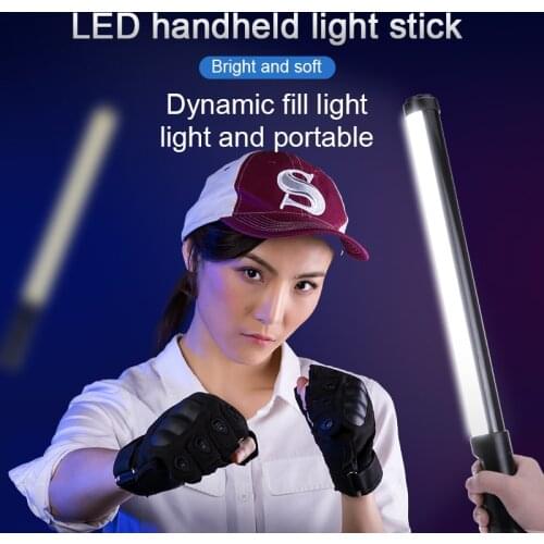 20 Inch Photography Fill Light Portable Handheld Stick Light with Storage Bag 20W 6000K Flash Ambient Light Photography Lighting