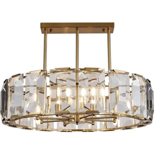 Postmodern Light Luxury Round Chandelier Living RoomCrystal Dining Room Bedroom Atmosphere Simple Designer Villa Household Lamps