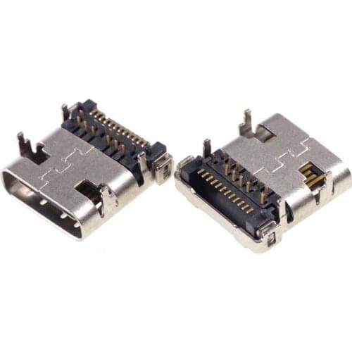 5 Pcs USB 3.1 Type C Connector 24 Pin Female Right Angle SMT Tab USB 3.1 Version Socket Receptacle