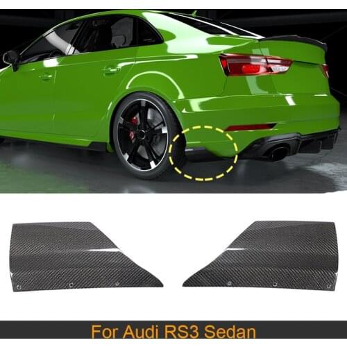 Carbon Fiber Rear Bumper Splitters Spoiler for Audi RS3 Sedan 4 Door 2017 2018 2019 Rear Bumper Splitters Lip Spoiler Diffuser