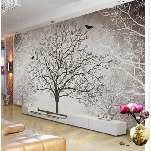 Retro Abstract Tree Branches Bird Large Murals Custom 3D Photo Wallpaper Living Room Sofa TV Background Decor Mural Wall paper