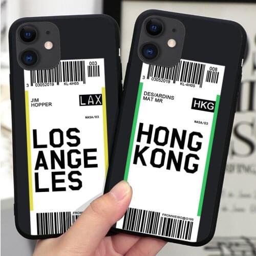 Hot Air ticket travel Black Silicone Phone Case For IPhone 12 Mini 11 Pro Max XR XS XSMax X 5 5S SE 2020 6 7 8 Plus TPU Cover