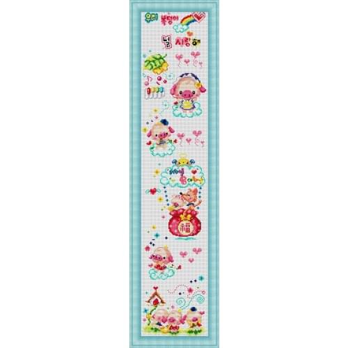 SG002 Height Chart Table With Length Scale cross stitch fabric .higher quality embroidery kits cross stitch sets