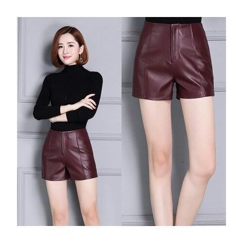 Top brand New High 2020 Waist Slim Sheepskin Shorts KS8 high quality