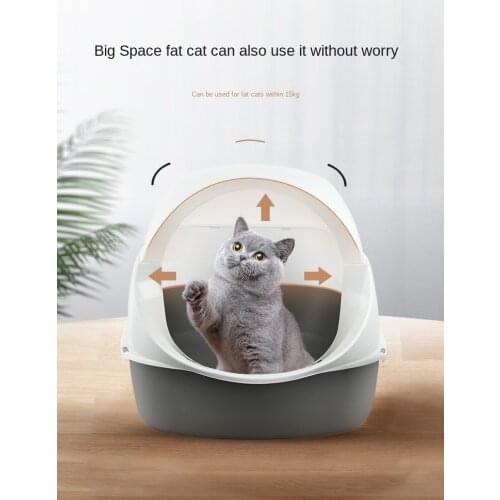 Cat litter basin full and semi-closed cat toilet large and small kitten sand table anti-splashing deodorant toilet cat supplies