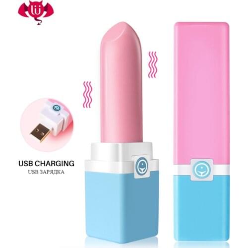 Lipstick Vibrator G-spot Stimulates Clitoris Waterproof Vibrators 10 Speed USB Rechargeable MassagerSex Toys for Women Products