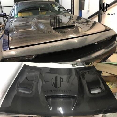 High quality Carbon fiber / FRP unpainted Engine Hood Bonnets Car Styling For Dodge Charger SRT Hellcat Car body kits 08-17