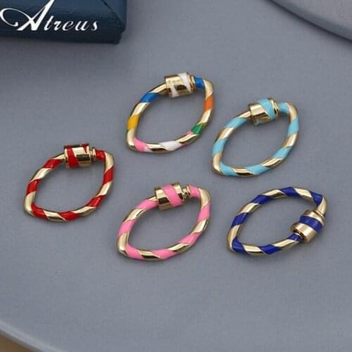 DIY Pendant Dripping Oil Screw Lock Clasps Hooks Supplies For Handmade Women Punk Pendant Mesh Chains Jewelry Making Components