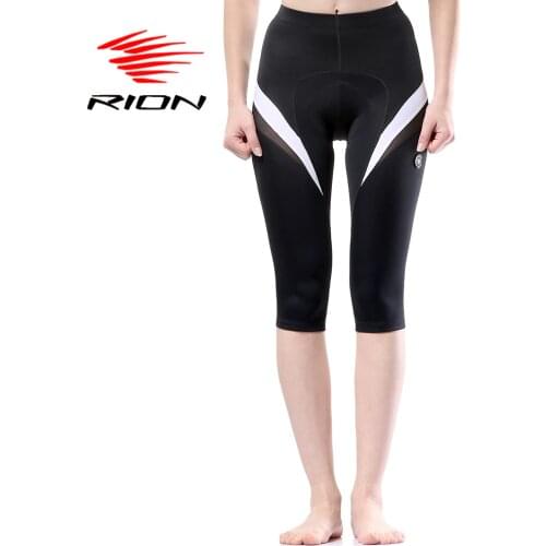 RION Women Cycling Shorts Spring Downhill MTB Mountain Bicycle Shorts Gel Padded 3/4 Long Bike Shorts culotte ciclismo