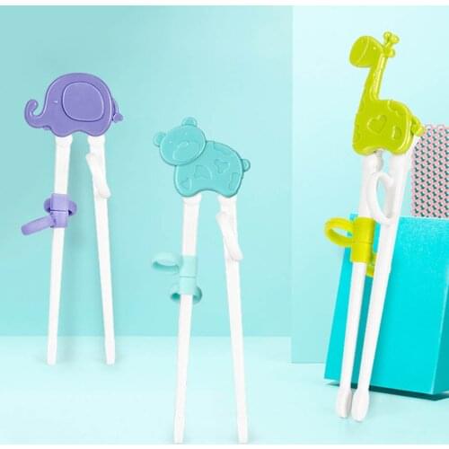 1Pair Stainless Steel Chopsticks For Kids Cartoon Learning Chop Sticks Reusable Training Chopsticks Cute Children Tableware Set