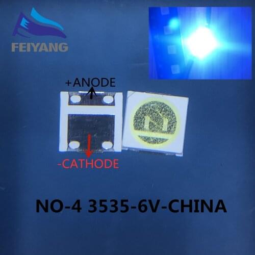 1000pcs 2W 6V 3535 UNI TV Backlight LED SMD Diodes Cool White LCD TV Backlight Televisao TV Backlit Diod Lamp Repair Application