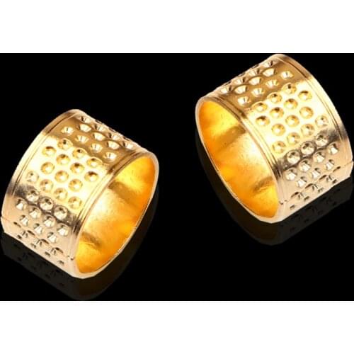 2PCS Retro Finger Protector Thimble Ring Handmade Adjustable Needle Craft Sewing Accessories DIY Tools