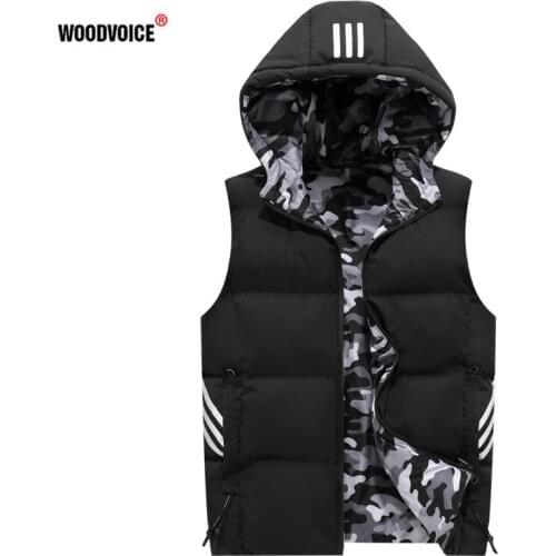 2021 Mens Waistcoat Jacket Camouflage Sleeveless Jacket Warmth Plus Size M-8XL Couple Jacket Double-sided Waistcoat Men Chaleco