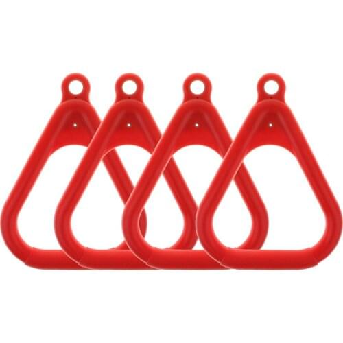 4pcs Kids Gym Playground Heavy-Duty Trapeze Swing Accessories Swing Ring Red