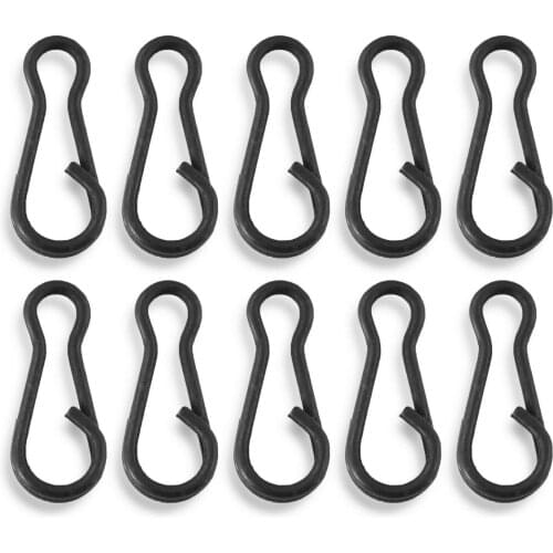 50pcs Matte Black Multi Clips Carp Fishing Tackle Quick Change Clips Rigs Swivels Leads Links 1.2cm/0.34in