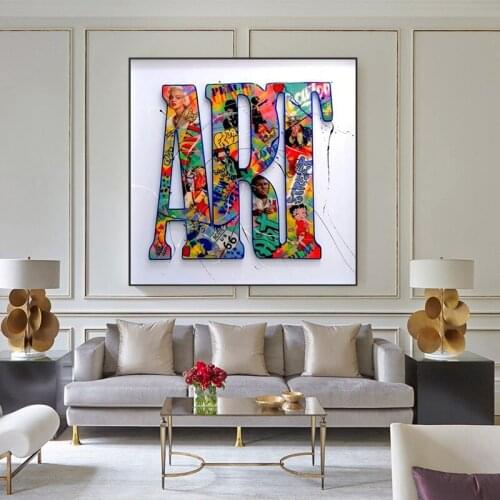 Canvas Poster Prints Abstract Paintings Home Decor Modern Wall Art Alphabet Paintings for Living Room and Bedroom Without Frames
